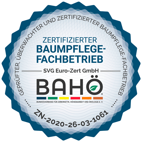 Zertifizierter Baumpflegebetrieb durch SVG Euro-Zert GmbH